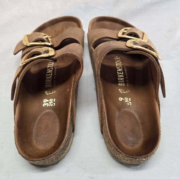 BIRKENSTOCK ARIZONA Big Buckle Women's Size 8 Brown Slide Sandals - Picture 6 of 8